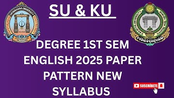 Degree 1st sem English 2025 new syllabus Paper Pattern|Satavahana University|| Kakatiya University|