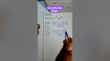 Simplify the SURD task #highschoolmath #mathproblem #basicproblems #mathshorts