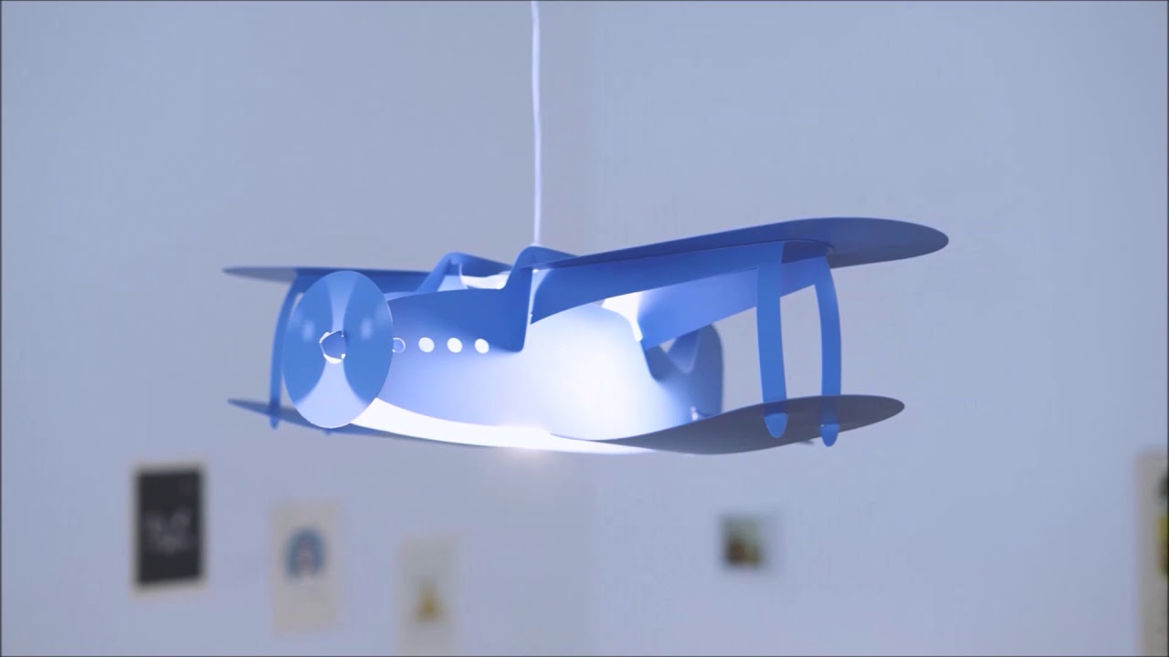 Suspension enfant Lampe hélicoptère bleu - Conforama