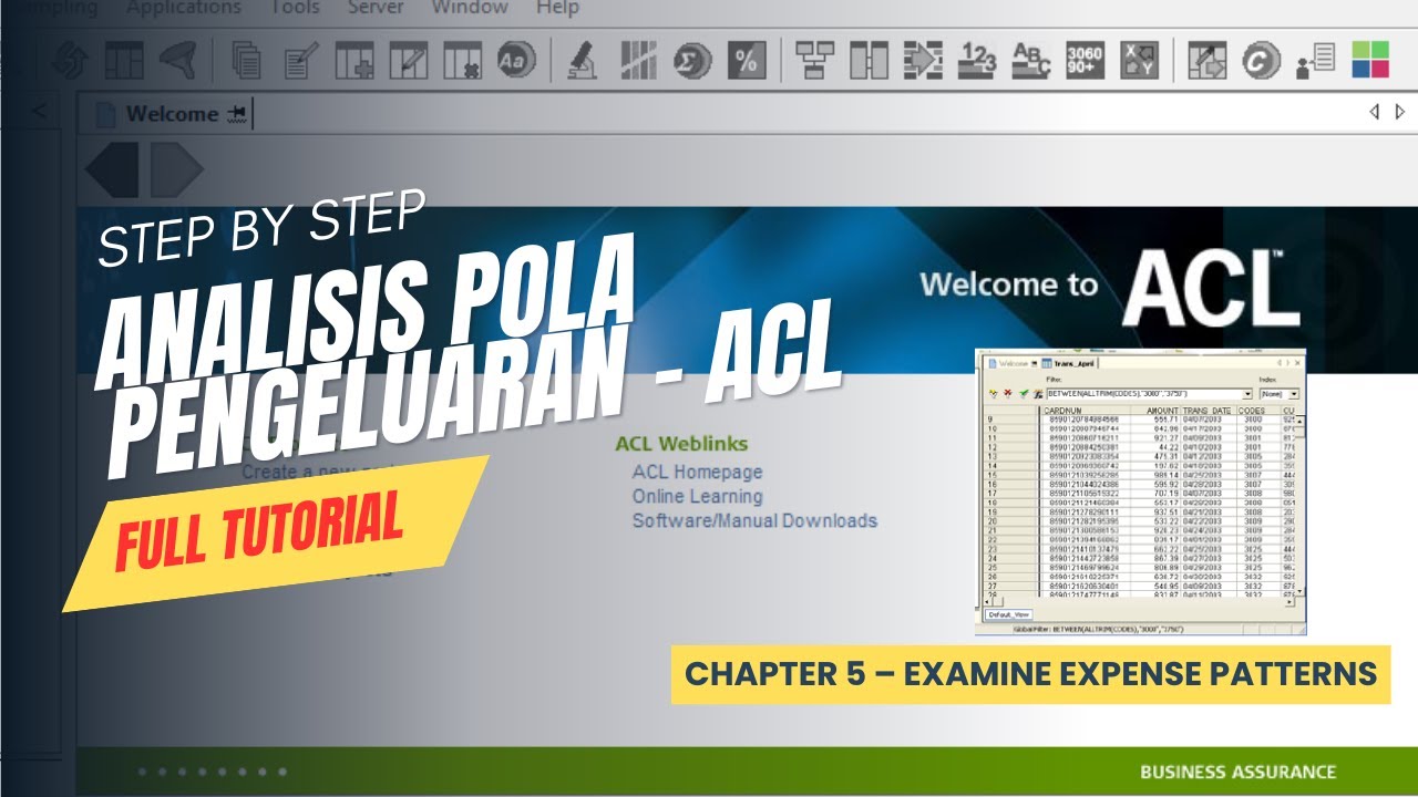 Tutorial ACL Chapter 5 – Examine Expense Patterns | Analisis Pola ...