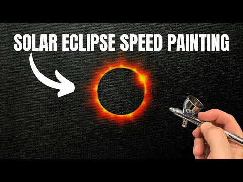 Solar Eclipse Airbrushing Timelapse #shorts