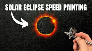 Solar Eclipse Airbrushing Timelapse #shorts