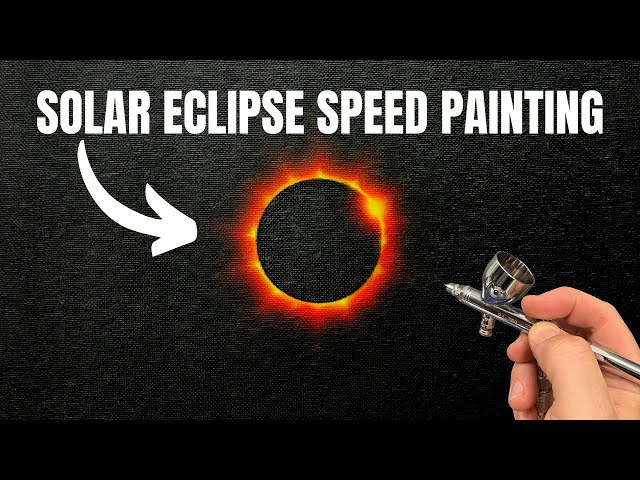 Solar Eclipse Airbrushing Timelapse #shorts class=