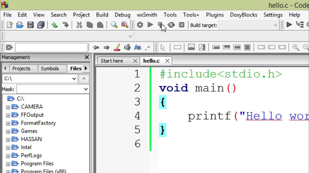 hello world c program learn c programming p2 YouTube