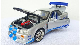 Nissan R34 GTR 2 FAST 2 FURIOUS 1/18 ERTL - Paul Walker