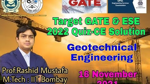 Target GATE & ESE 2022 Quiz CE Solution | Geotechnical Engineering | 16 November 2021 | RM Classroom