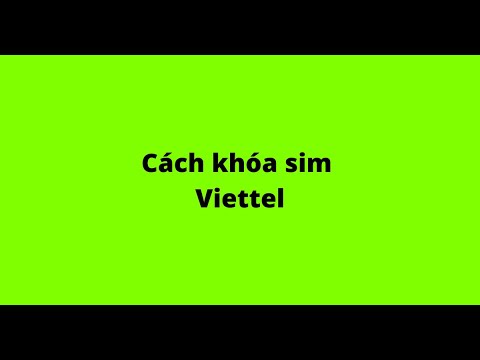 Video Cách khóa sim Viettel - youtube