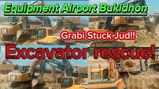 excavator rescue Hyundai backhoe|stuck heavy recovery!! equipment sa Bukidnon airport #construction