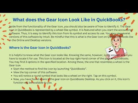 Wideo: Gdzie jest ikona koła zębatego w QuickBooks 2018?