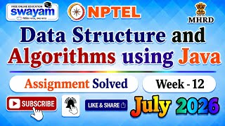 Data Structure and Algorithms using Java Week 12 Assignment Answers#July2026#NPTELASSIGNMENTS#Week12