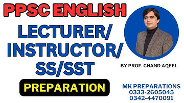 PPSC Lecturer English, Instructor English, SST & SS English Preparation, Past Papers & Syllabus