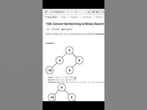 How to create Binary Search Tree from Sorted Array in 1min? #javascript ...