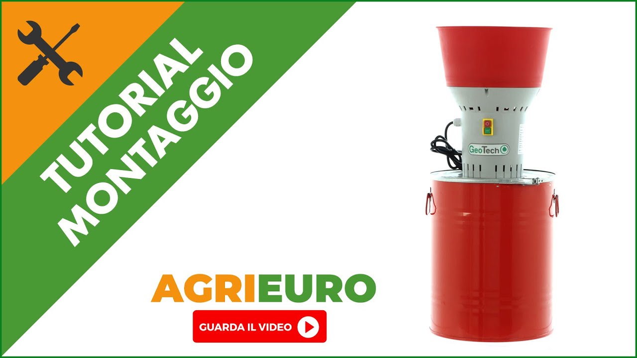 Elettromulino Geotech GEOMILL 50 - montaggio completo del mulino elettrico da 1200 watt per cereali.