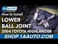 How to Install Replace Front Lower Ball Joint with Stuck Rusty Cotter Pin 2001-07 Toyota Highlande