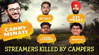 Streamers killed by Campers || Gamers killed by Campers || ultra legend level campers