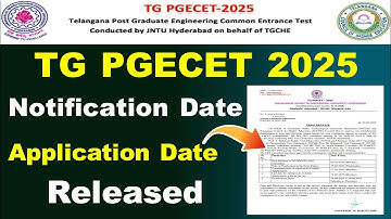 TG PGECET 2025 Application Date Released | TS PGECET Notification Date 2025