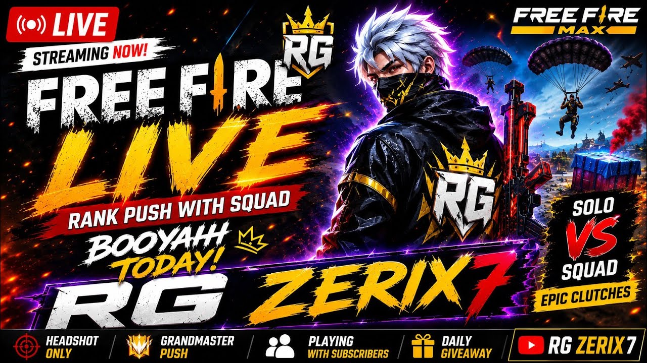 ZEROX। YT07 🔴 LIVE NOW: Free Fire Grind For Booyah! - YouTube