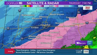 Rain, sleet, snow blanketing central Ohio