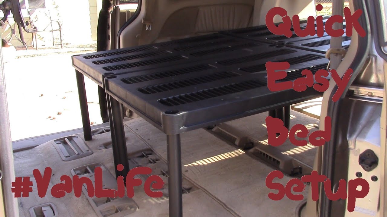 Van Life DIY Mini Van Bed Setup using Shelves YouTube