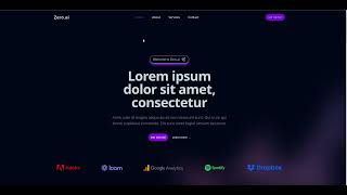 AI SaaS Landing Page Template with a modern sleek design HTML and CSS.