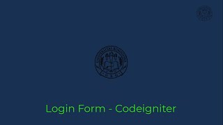 Login Form Menggunakan Framework Codeigniter Login Form Menggunakan Framework Codeigniter