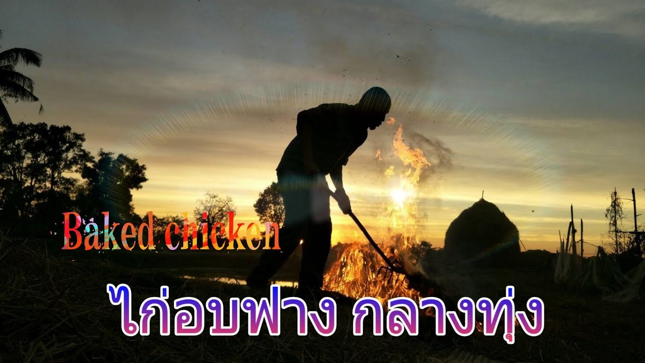 ไก่อบฟาง กลางทุ่ง อาหารส่งท้ายปีBaked chicken