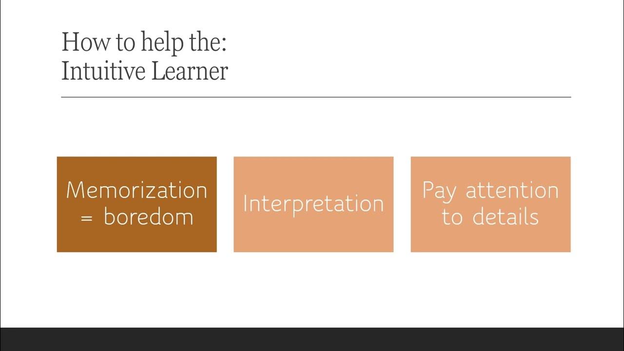 Helping Sensing and Intuitive Learners Tips for Learning YouTube