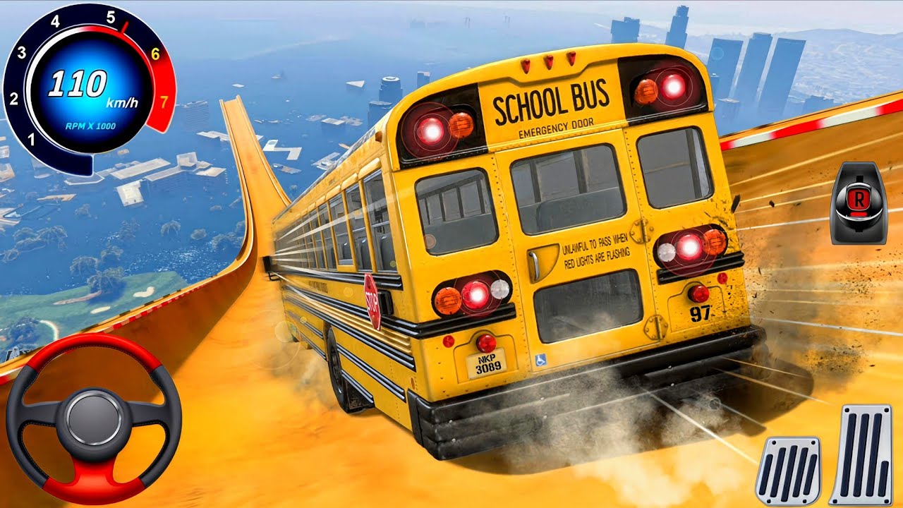 Crazy Mega Ramp Bus Stunts Driving - Coach Bus Extreme Stunt Racing ...