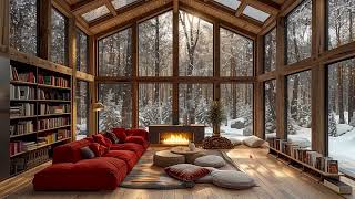 Snowy Forest Retreat for Sleeping - Cozy Ambience and Fireplace Stress Relief for Improve Sleep