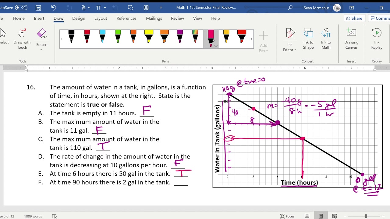 Math 1 1st Semester Final Review Part 3 
