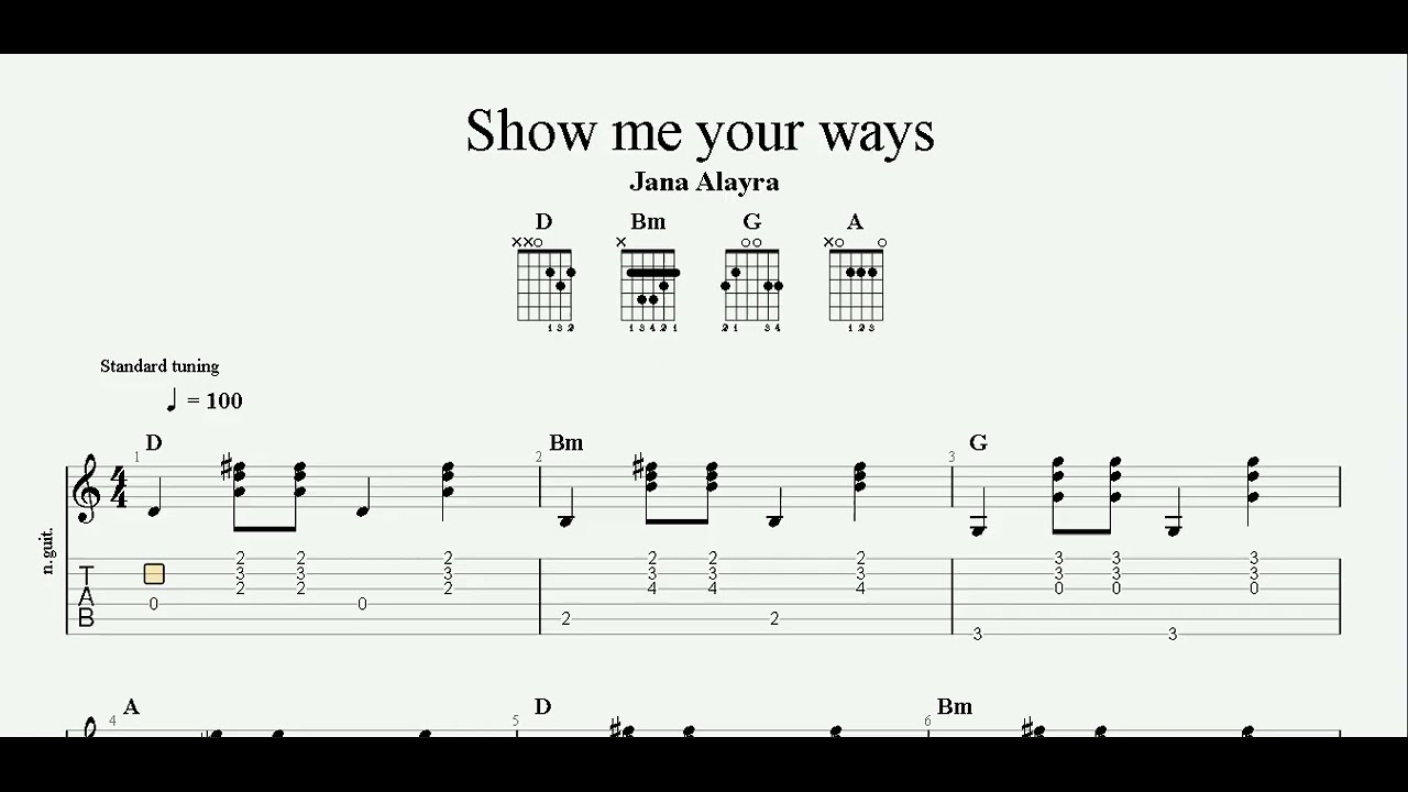 Show Me Your Ways Devotional Song Worship Song Guitar TAB Piano Show me your ways devotional song worship song guitar tab piano