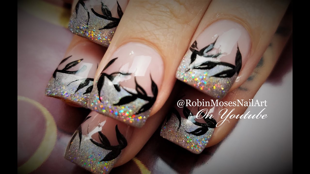 Pre Fall Nails Autumn Glitz On Holo Tips Nail Art Design