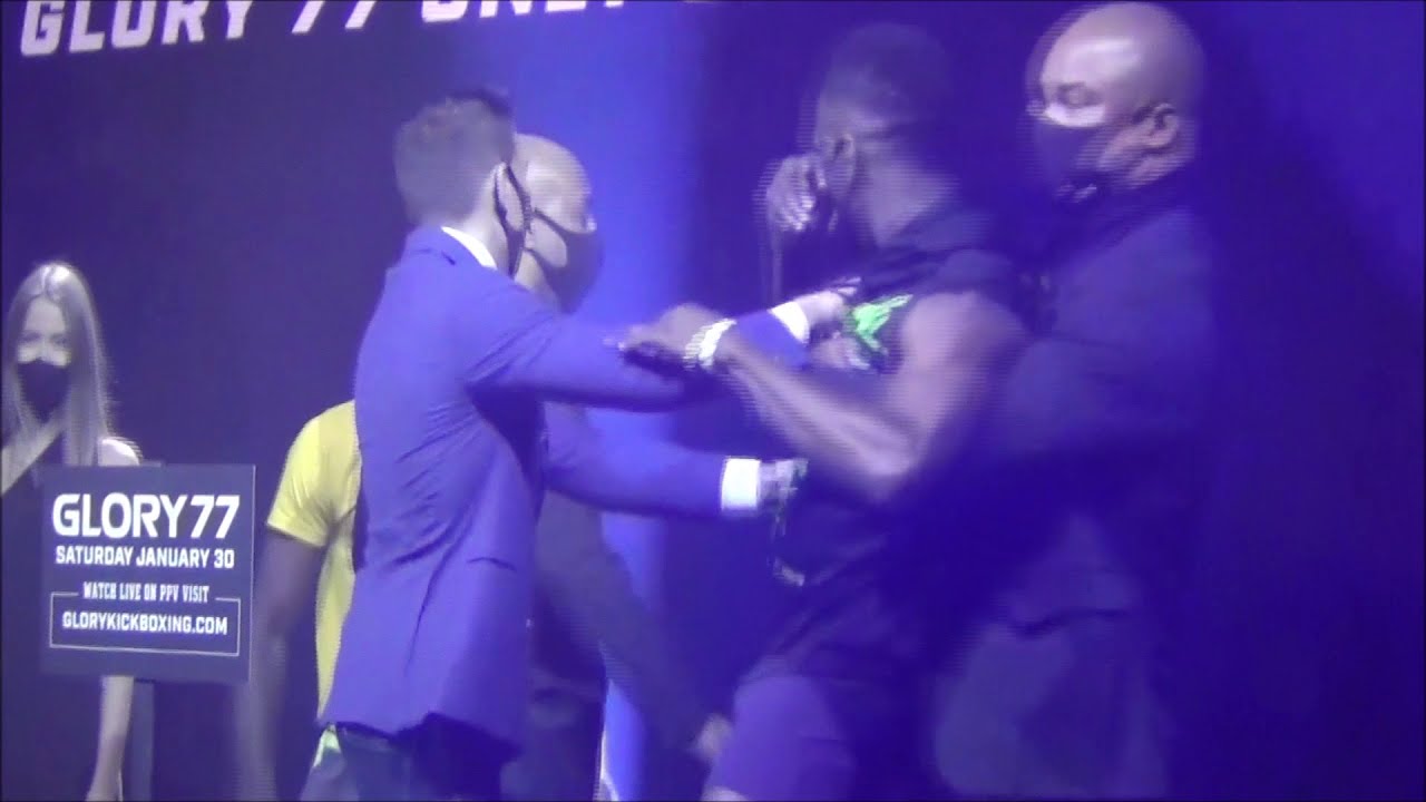 Murthel Groenhart versus Cédric Doumbé weighin & staredown (goes