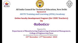 Day 4 Session 10 ATAL FDP on Robotics