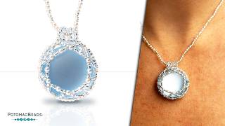 Mandala Moon Pendant - DIY Jewelry Making Tutorial by PotomacBeads