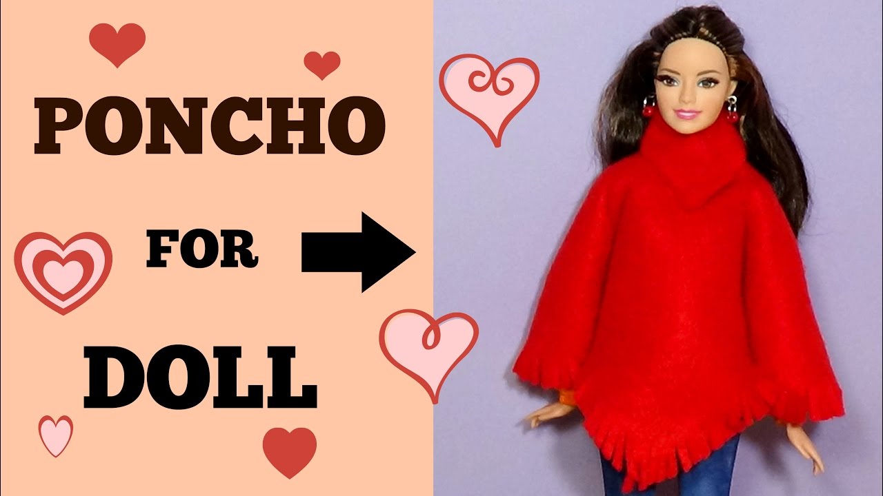 How to make a poncho for doll DIY For Dolls Poncho YouTube