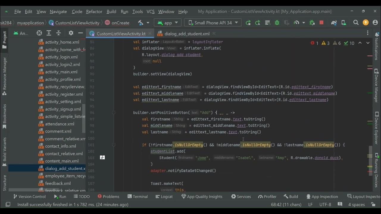 Custom ListView Adding Item With Dialog - YouTube
