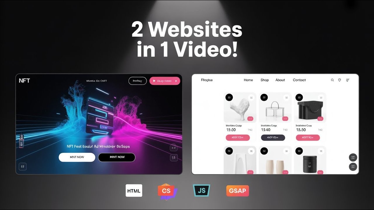 2 Websites in 1 Video! NFT Landing + Ecommerce with Smooth GSAP Animations 💻🔥