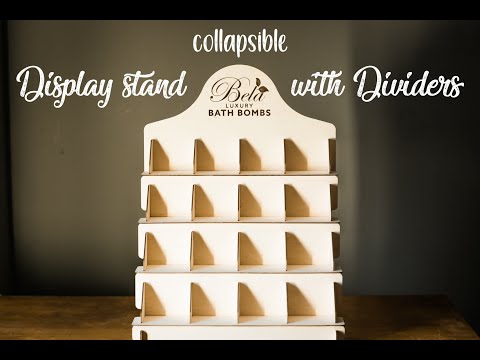 Розбірна торгова стійка для товару, на 4 полиці з секціями. Гірка для вітрини. Торгова полиця для ярмарку., видео 1