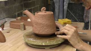 Making a teapot using slabs and the wheel
