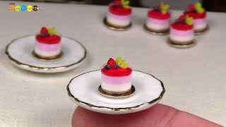 DIY Miniature Raspberry mousse　ミニチュアラズベリームース作り Fake food
