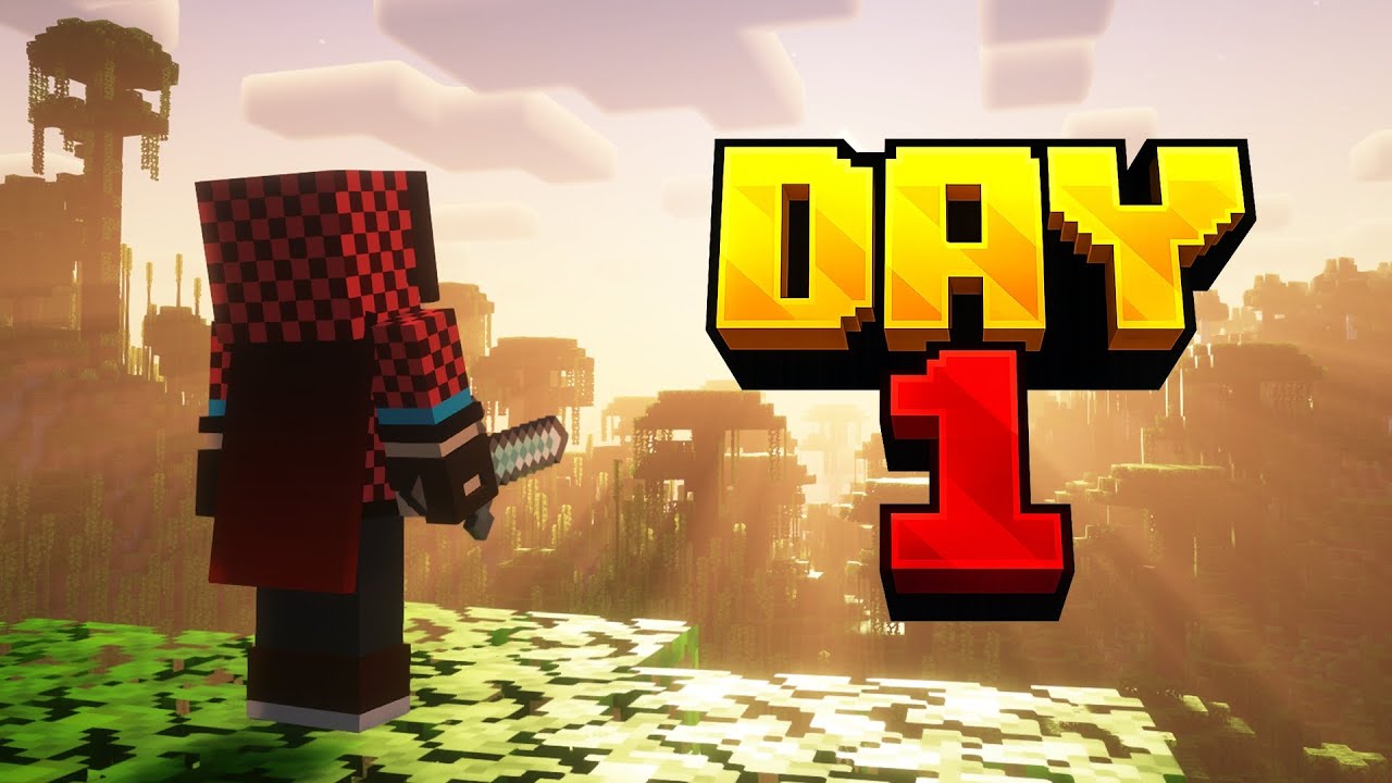 How i survived DAY 1 in Minecraft Survival... - YouTube