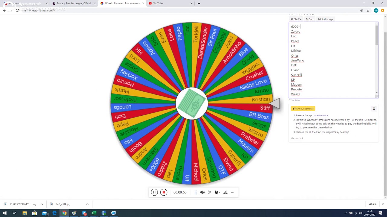 Ladder rewards trekning 20.7