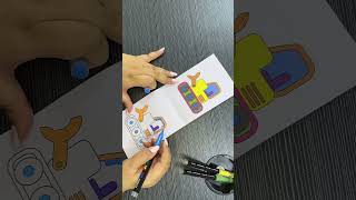 Satisfying Excavator Drawing 🚜✨ | Calm & Peaceful Art Video #easydrawing #diy #painting #step