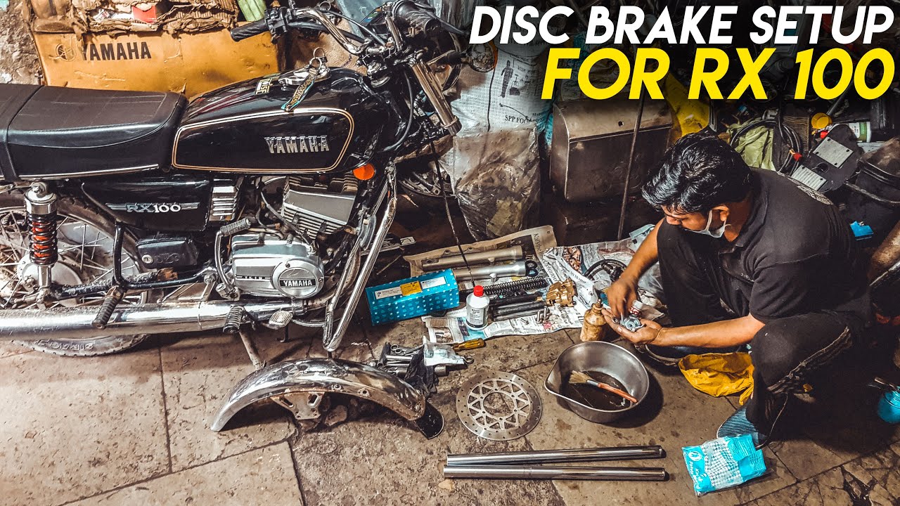 YAMAHA RX100 with Gladiator DISC BRAKE SETUP 😍🔥 YouTube