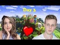 Fitz And Pokimane Plays Minecraft Together Day 3