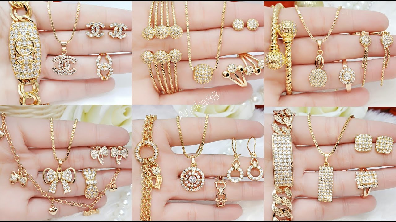 DESAIN MENARIK, 24 SET PERHIASAN MODEL FASHION YANG BANYAK DISUKA