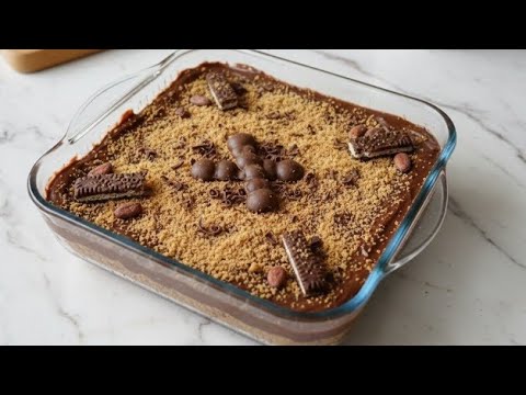 تشيز كيك بالبسكويت و الشوكولاتة سريعة التحضير ب 3 مكونات فقط
