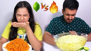 تحدي الأكل الحار ? ضد الحامض ? نودلز الكوري الحار ×3  Spicy vs sour challenge