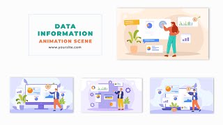 Vector Cartoon Avatar for Data Visualization Animation Scene After Effects Template